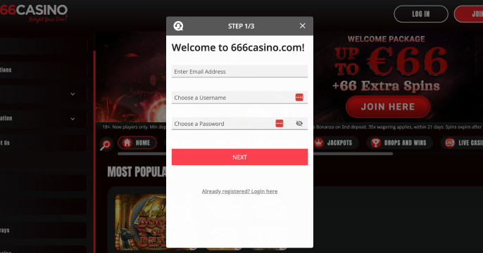 Registratie bij Skycasino